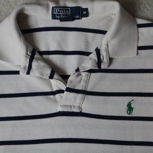 Ralph Lauren Shirts - Polo Mens Medium White/Blue Ralph Lauren Shirts - Polo Mens Medium White/Blue